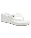 True Religion Latto Slip On Wedge Sandal In White