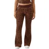 True Religion Leopard Print Flare Leg Jeans In Brown