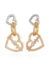 True Religion Linked Heart Linear Earring In Gold
