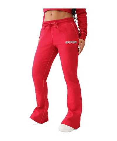 True Religion Logo Bell Bottoms In Red