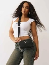 True Religion Double-zip Horseshoe Camera Bag In Black