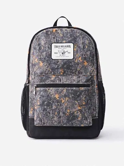 True Religion Logo Camp Patch Backpack In Multi