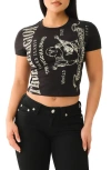 True Religion Logo Cotton Graphic Baby Tee In Black