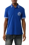 True Religion Logo Embroidered Polo In Blue