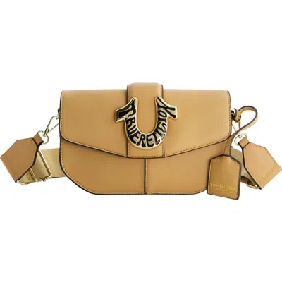 True Religion Logo Horseshoe Crossbody Bag In Camel