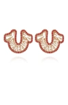 True Religion Logo Horseshoe Post Earring In Black
