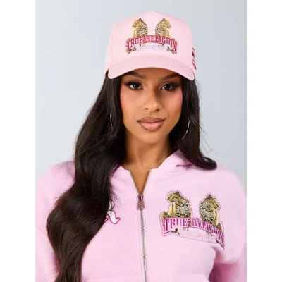 True Religion Logo Leopard Hat In Pink