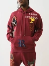 True Religion Logo Patch Embroidery Hoodie In Red