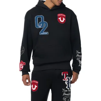 True Religion Logo Patch Hoodie In Black