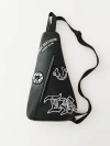 True Religion Logo Patch Sling Bag In Black