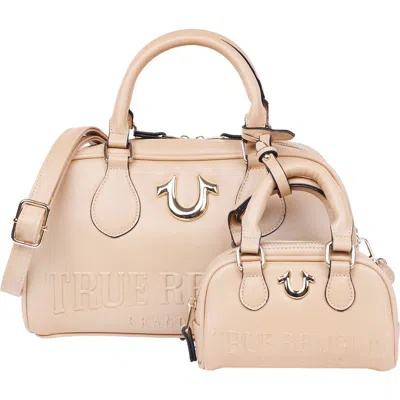 True Religion Logo Small & Large Satchel Bags In Brown