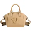 True Religion Logo Strap Mini Satchel With Black Hardware