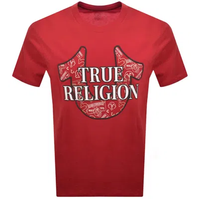 True Religion Logo T Shirt Red