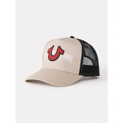 True Religion Logo Trucker Hat In Brown
