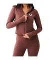 True Religion Logo Two-way Zip Performance Jacket In Brown