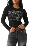 True Religion Long Sleeve Buddha Graphic Tee In Black