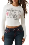 True Religion Long Sleeve Buddha Graphic Tee In White