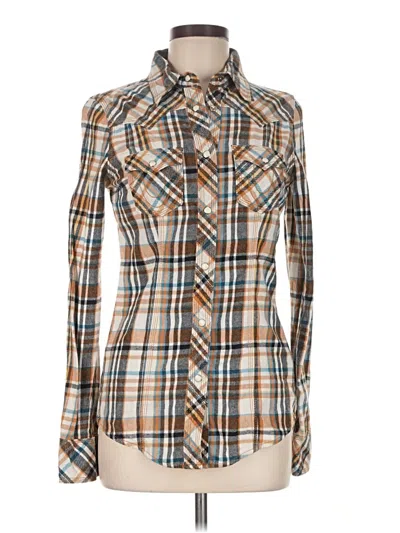 Pre-owned True Religion Long Sleeve Button Down Shirt In Brown