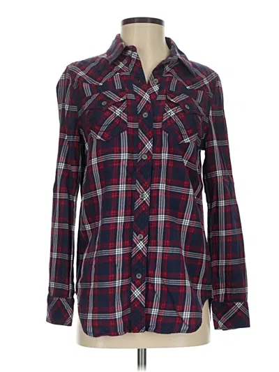 Pre-owned True Religion Long Sleeve Button Down Shirt In Burgundy