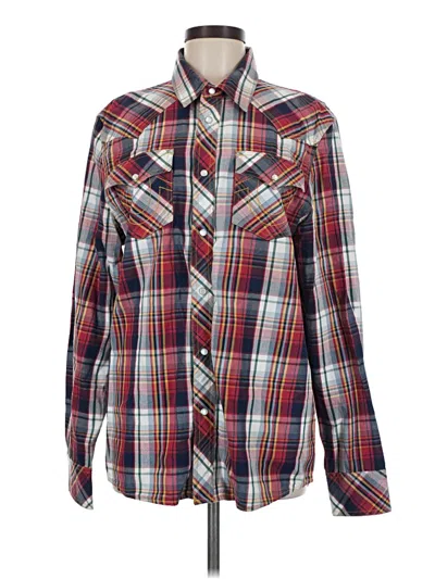 Pre-owned True Religion Long Sleeve Button Down Shirt In Red