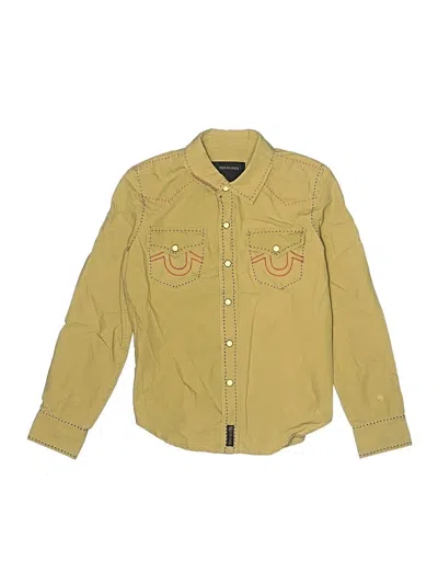Pre-owned True Religion Kids' Long Sleeve Button Down Shirt In Yellow