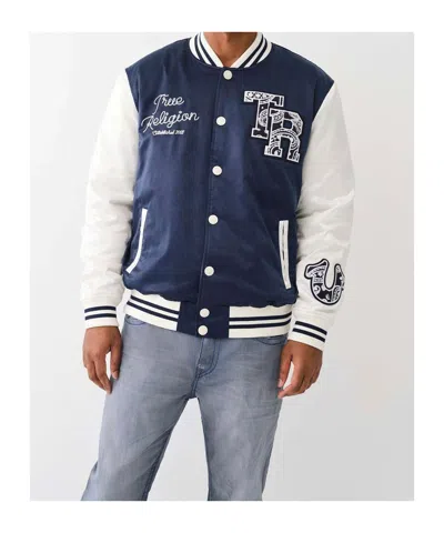 True Religion Long-sleeved Casual Jacket In Blue