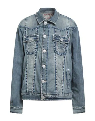 True Religion Man Denim Outerwear Blue Size L Cotton, Polyester, Elastane