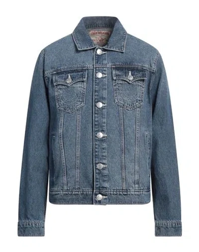 True Religion Man Denim Outerwear Blue Size M Cotton, Polyester, Rayon, Elastane