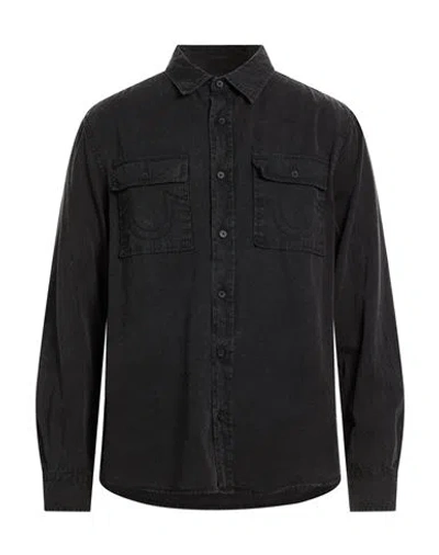 True Religion Man Denim Shirt Black Size L Cotton