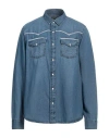 True Religion Man Denim Shirt Blue Size L Cotton In Blue