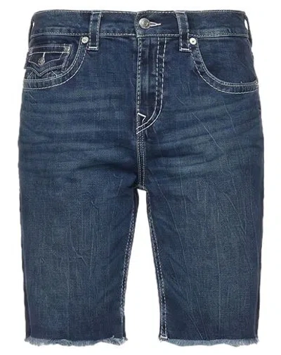 True Religion Man Denim Shorts Blue Size 36 Cotton, Elastane