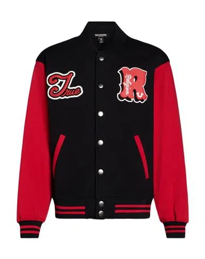 True Religion Man Jacket Black Size L Cotton, Polyester In Multi