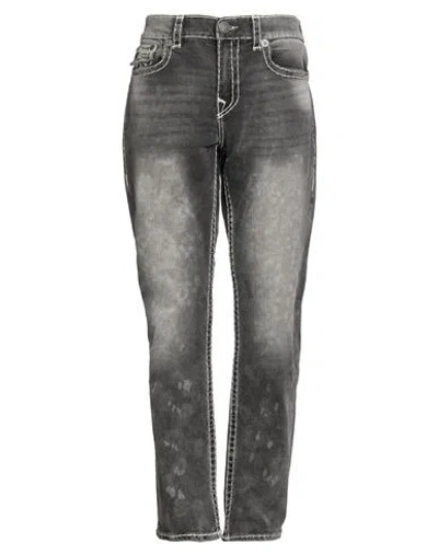 True Religion Man Jeans Black Size 32w-34l Cotton, Polyester, Elastane In Gray