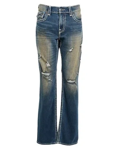 True Religion Man Jeans Blue Size 33w-34l Cotton, Polyester, Rayon, Elastane