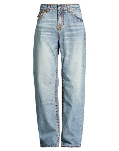 True Religion Man Jeans Blue Size 34w-34l Cotton, Rayon In Multi