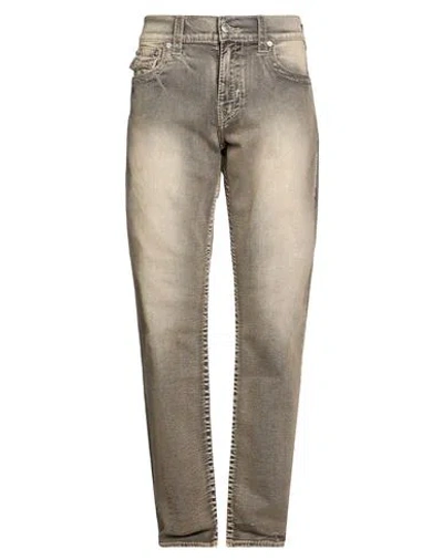 True Religion Man Jeans Dark Brown Size 34w-34l Cotton, Polyester, Rayon, Elastane In Gray