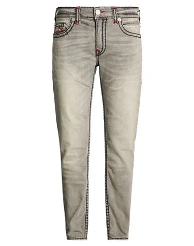 True Religion Man Jeans Grey Size 34w-32l Cotton, Polyester, Rayon, Elastane In Gray