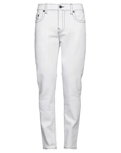 True Religion Man Jeans White Size 34 Cotton, Elastane