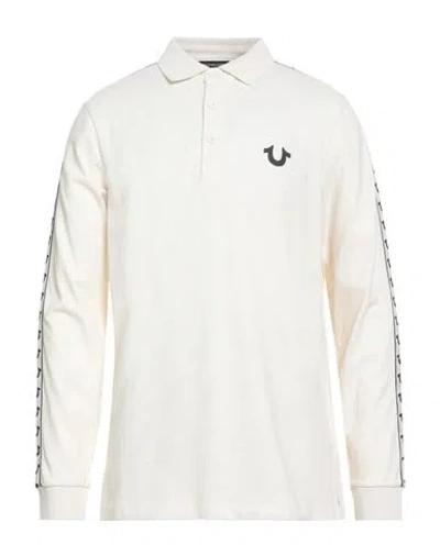 True Religion Man Polo Shirt Cream Size L Cotton In White