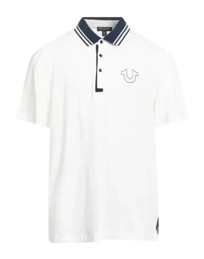 True Religion Man Polo Shirt Ivory Size S Cotton In White
