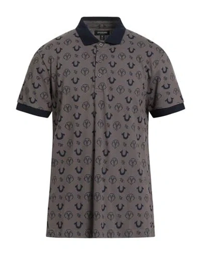 True Religion Man Polo Shirt Lead Size L Cotton In Gray