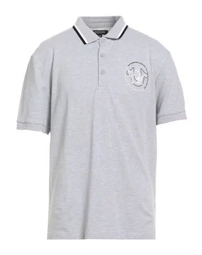 True Religion Man Polo Shirt Light Grey Size L Cotton In Gray