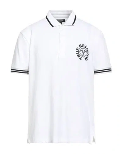 True Religion Man Polo Shirt White Size L Cotton