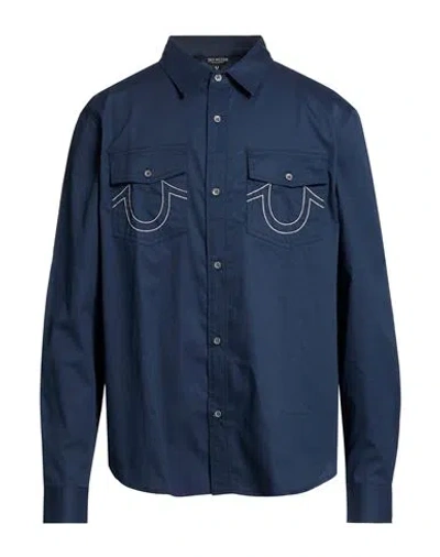 True Religion Man Shirt Blue Size L Cotton
