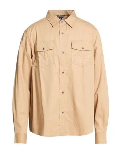 True Religion Man Shirt Camel Size L Cotton In Brown