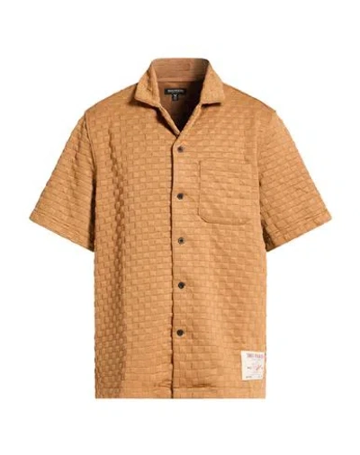 True Religion Man Shirt Camel Size L Polyester, Elastane In Brown