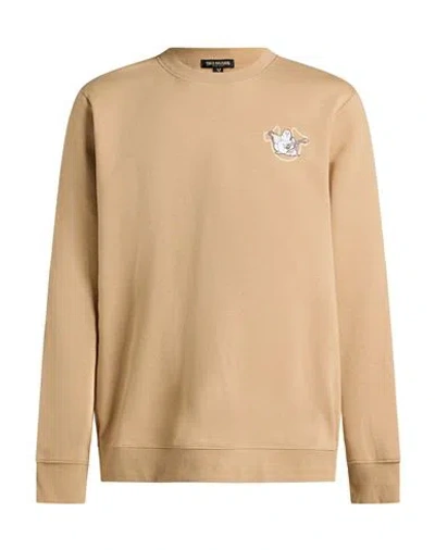 True Religion Man Sweatshirt Camel Size L Cotton, Elastane In Neutral