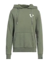 True Religion Man Sweatshirt Military Green Size L Cotton In Green