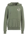 True Religion Man Sweatshirt Military Green Size L Cotton In Green