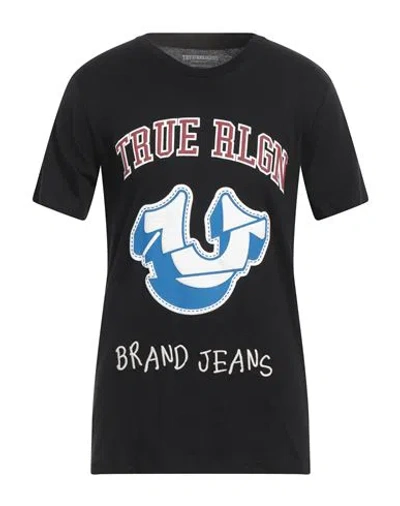 True Religion Men's Short Sleeve Sliced Horseshoe T-shirts In Jet Black